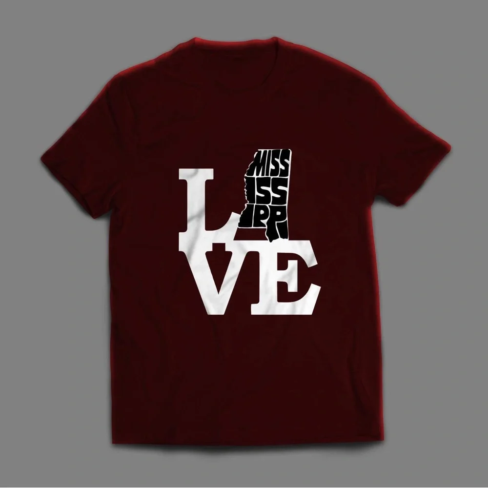 Burgundy Mississippi Love Unisex - Picture 1 of 1